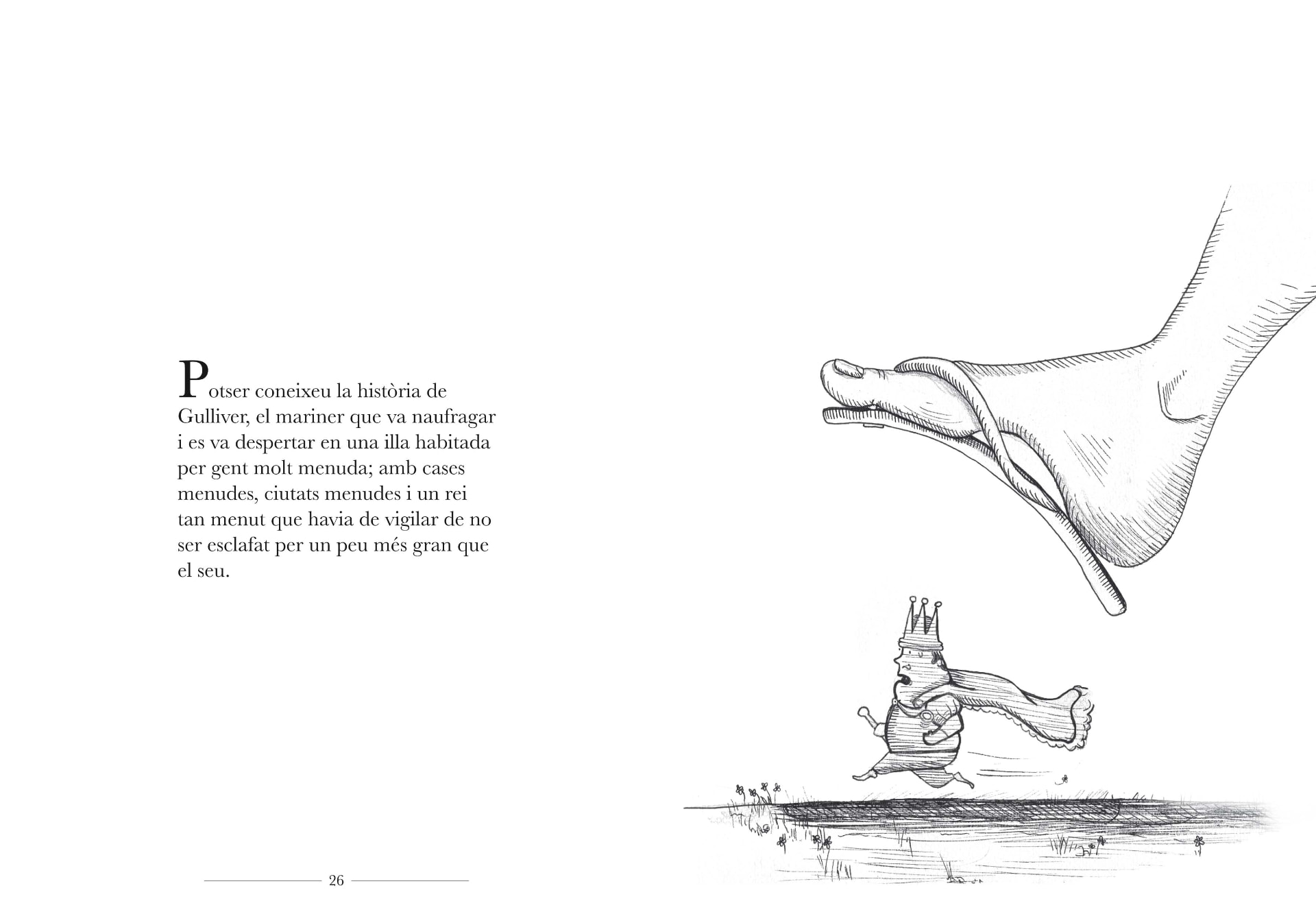 Formigues a l'aspiradora — el rei i el peu, il·lustració de Marta Contreras