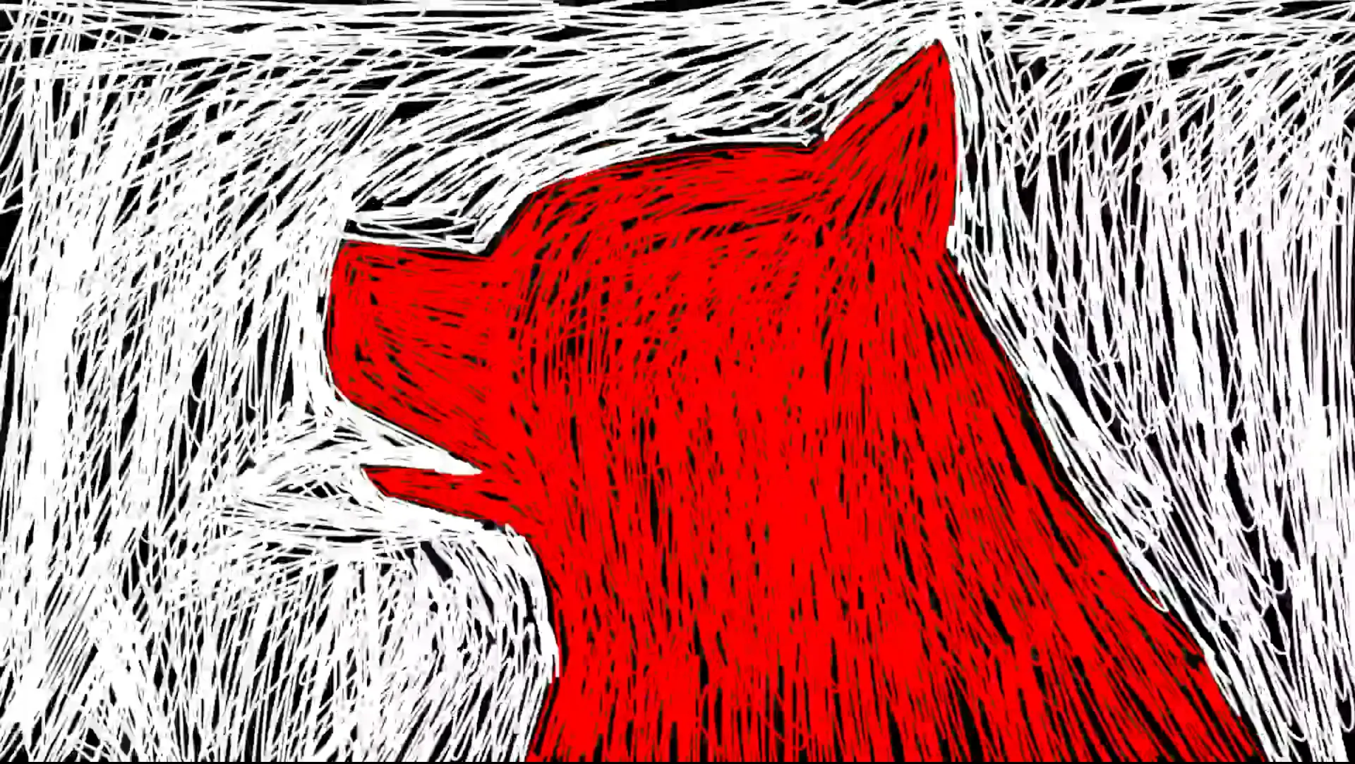 Frame from a 2D animation by Marta Contreras for the music video Perro by Sandré (7/8)